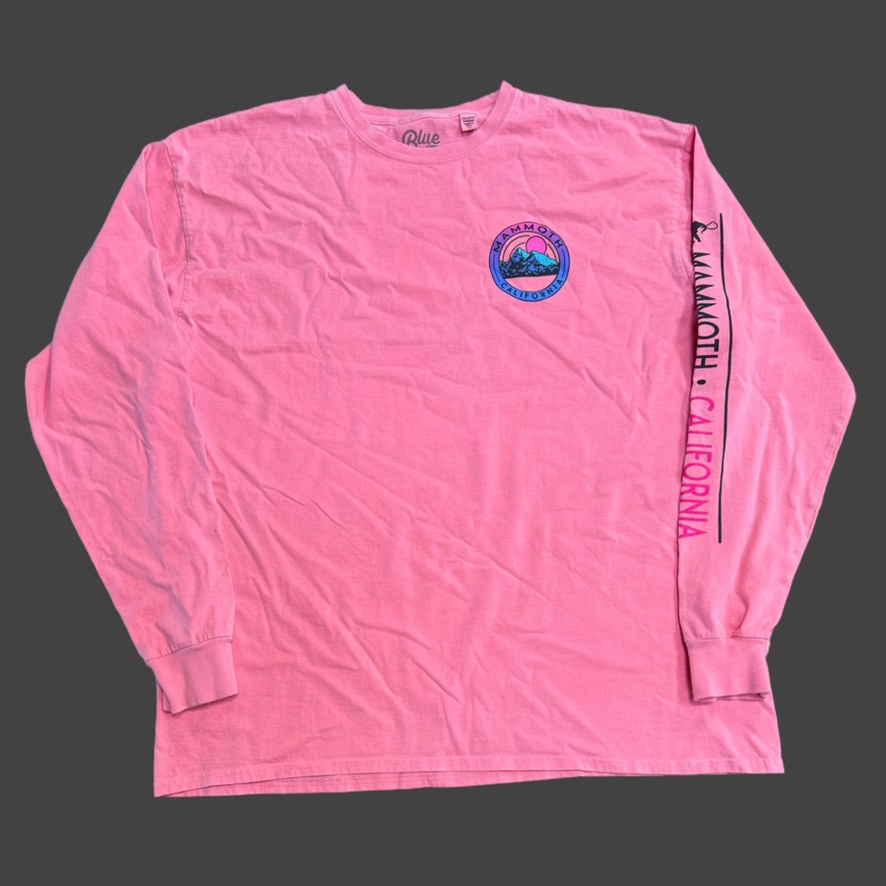 Mammoth mountain Blue 84  Pink l/s tee